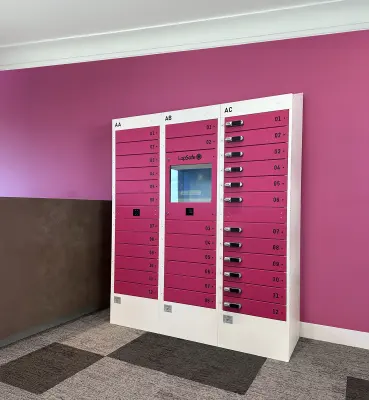 Diplomat™ Basic Locker alongside Diplomat™ Pro Smart Lockers